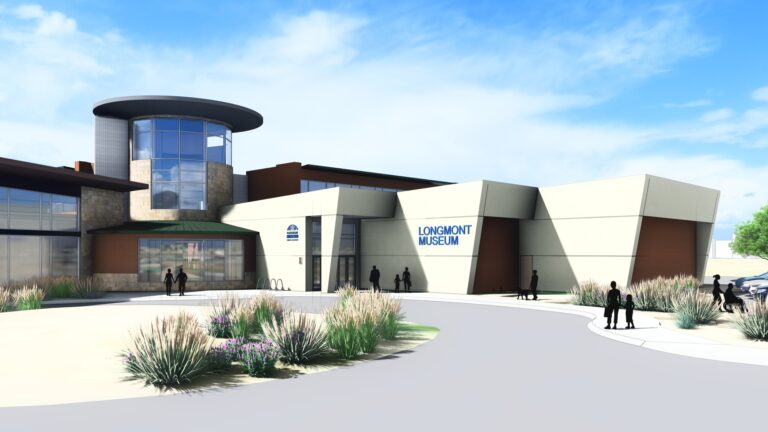 Digital Rendering of the front view of the Longmont Museum building